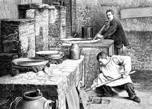 Um estágio na separação do rádio do pitchblende usando carbonato de sódio, c1900 de Unbekannt