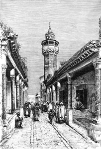 Uma rua no distrito Suk de Tunis, Tunísia, 1895 de Unbekannt