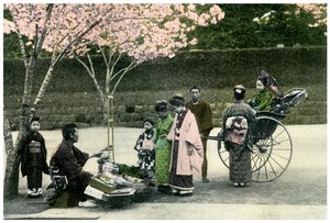 Um comerciante de rua, Japão, 1904 de Unbekannt