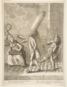 Para ver seu det elegante e seus cachos altos, você pensaria que ele era um senador, mas ele é apenas um..., 1720-75. de Unbekannt