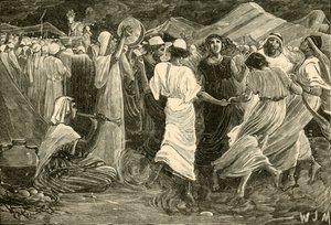 Arão e os israleitas adorando o bezerro, 1890. de Unbekannt