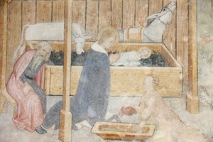 Afresco da abadia de Abondance: presépio, Abondance, França de Unbekannt