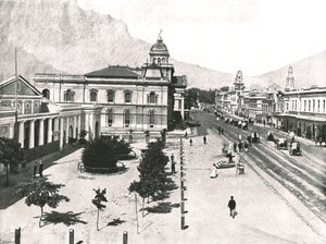 Adderley Street, com o Commercial Exchange and Standard Bank, Cidade do Cabo, África do Sul, 1895. de Unbekannt