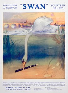 Anúncio para canetas Swan, c1906 de Unbekannt