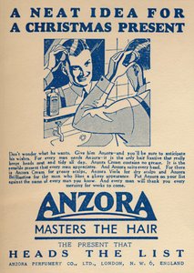 Anúncio para fixador de cabelo Anzora, 1936. de Unbekannt