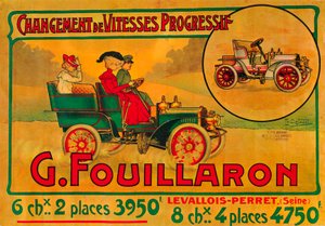 Anúncio para carros de Fouillaron, c1900s de Unbekannt