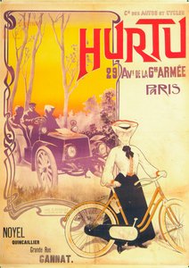 Anúncio para carros e bicicletas Hurtu, c1900s de Unbekannt