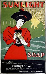 Anúncio para sabão doméstico Sunlight, c1890 de Unbekannt