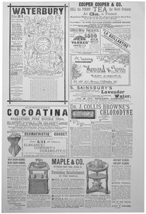 Página publicitária do Yuletide, anual de Natal de 1887 de Unbekannt