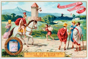 Telégrafo aéreo: torres romanas antigas, c1900 de Unbekannt