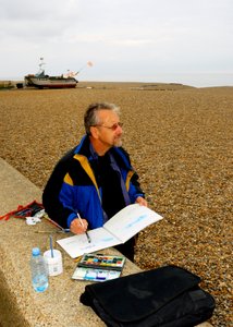 Praia de Aldeburgh - aguarela de Unbekannt