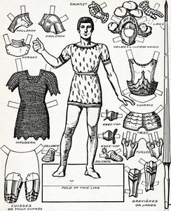 Toda a deslumbrante panóplia de um cavaleiro com as várias partes de sua armadura, c1934 de Unbekannt