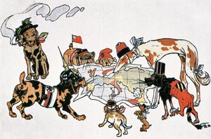 Caricatura alegórica da Primeira Guerra Mundial de Unbekannt