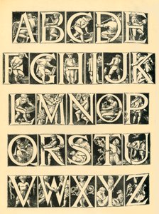 Desenho de alfabeto para azulejos, 1864, 1881. de Unbekannt