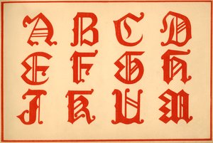 Alfabeto, letras AM, maiúsculas de Unbekannt