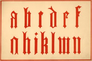 Alfabeto, letras e minúsculas de Unbekannt