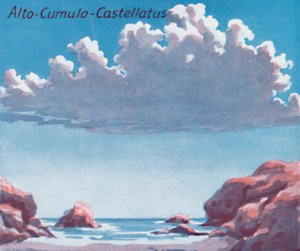 Alto-Cumulo-Castellatus - Uma dúzia das principais formas de nuvens no céu, 1935 de Unbekannt