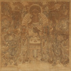 A assembléia do Buda Amitabha no Paraíso Ocidental, final do século XVIII e início do século XIX. de Unbekannt