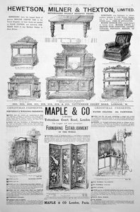 Uma página de publicidade na revista Ladys Pictorial do Natal de 1891 de Unbekannt
