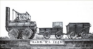 Um motor Locomotive I construído por George Stephenson de Unbekannt