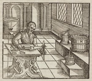 Análise de salitre, utilizado em pólvora e para a conservação da carne - Gravura extraída de Description des minerais et des principales methodes d