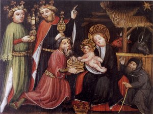 Adoração dos Magos, mestre desconhecido, por volta de 1400; Fundação Hospital Evangélico Isny de Unbekannt