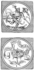 Cartas de jogar antigas: Valete e Ás, 1833 de Unbekannt