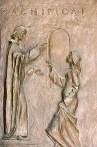 Escultura da basílica da Anunciação: a Visitação (Maria e Isabel), Nazaré, Israel de Unbekannt