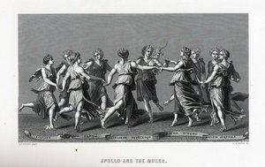 Apolo e as Musas após Giulio Romano, 1882 de Unbekannt