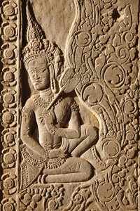 Apsara Dancer Carving at Angkor Wat, Siem Reap, Camboja de Unbekannt