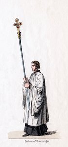 Arcebispos cross-carrier, figurino para a peça de Shakespeares, Henrique VIII, século XIX de Unbekannt