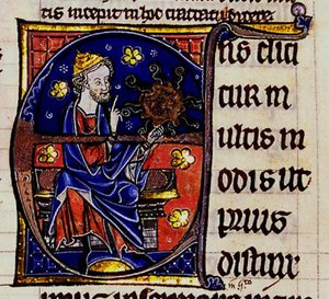 Aristóteles. De: De Averroes grandes Aristóteles alma livros, do século 13 de Unbekannt