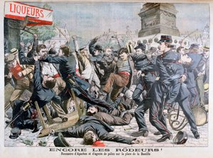 Criminosos armados brigando com a polícia, Place de la Bastille, Paris, 1904 de Unbekannt