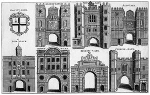 Armas e portões da cidade de Londres, c1650 século XIX de Unbekannt