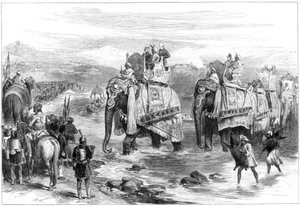 Chegada do Príncipe de Gales a Jummoo, Cashmere, 1876 de Unbekannt