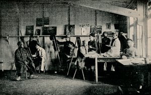 Artista Prisioneiros de Guerra em seu estúdio em Giessen, c1916 de Unbekannt