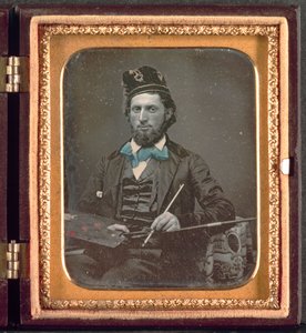 Artista com sua paleta e pincéis, c. 1850s. de Unbekannt