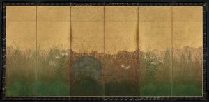Noite de outono com lua cheia na planície de Musashino, início dos anos 1600. de Unbekannt