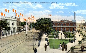 Avenida Saenz Pena e Plaza Casanave, Callao, Peru, c1900s de Unbekannt