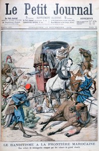 Bandidos atacando um treinador de correio na fronteira marroquina, 1904 de Unbekannt