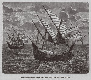 Bartolomeu Diaz em sua viagem à África do Sul, 1878 de Unbekannt
