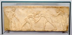 Friso de baixo-relevo de lutadores, c500 aC. de Unbekannt