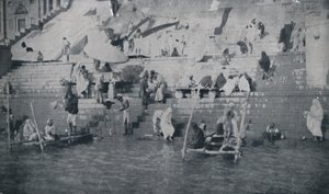 Banhando-se em Benares, 1924 de Unbekannt