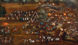 Batalha entre persas e russos perto de Sultanabad, 13 de fevereiro de 1812 c1815 de Unbekannt