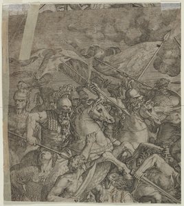 Batalha da ponte da Milvia, fragmento verso, 1500s. de Unbekannt