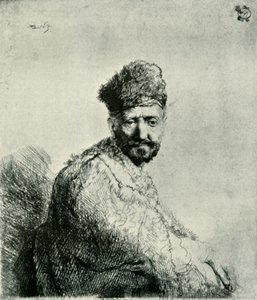 Homem barbudo, de boné e manto oriental de peles: pai dos artistas, 1631, 1906. de Unbekannt