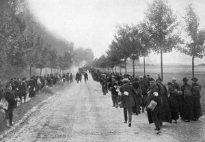 Belgas fugindo de Termonde, Primeira Guerra Mundial, 1914, 1920 de Unbekannt