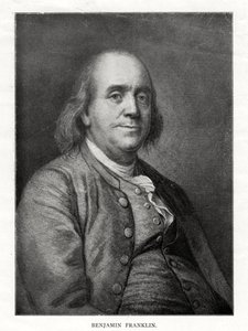 Benjamin Franklin, estadista americano, impressora e cientista, século 20 de Unbekannt