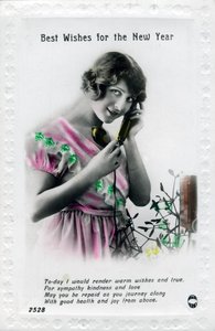 Cumprimentos para o Ano Novo, cartão de felicitações, c1920s de Unbekannt