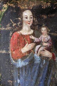 Capela barroca Bionnassay. Virgem Maria e Jesus. França de Unbekannt